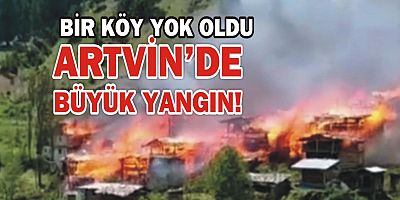 ARTVİN'DE YAKLAŞIK 40 KÖY EVİ YANDI
