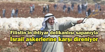 Filistin’in ihtiyar delikanlısı sapanıyla İsrail askerlerine karşı direniyor