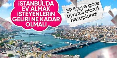 İstanbul'da ilçe ilçe konut almak için gereken hane geliri